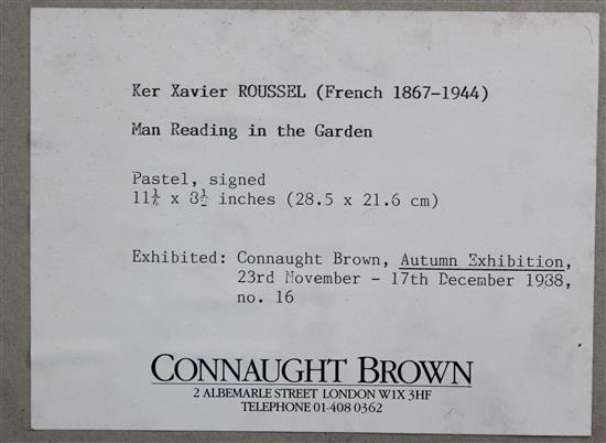 § Ker Xavier Roussel (1867-1944) Lecture dans le park, 11.25 x 8.5in.